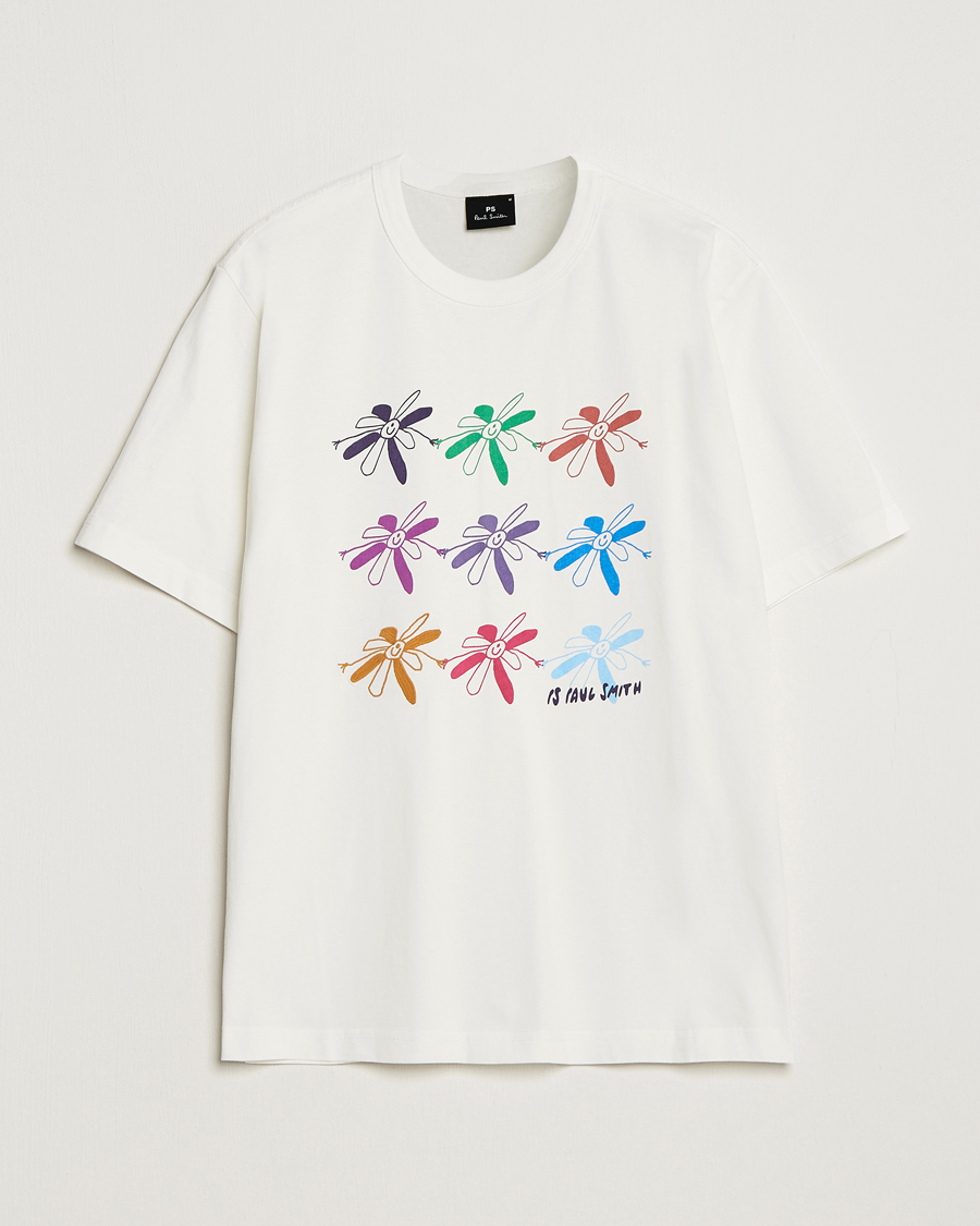 Herre | T-Shirts | PS Paul Smith | Flower Grid Crew Neck T-Shirt White