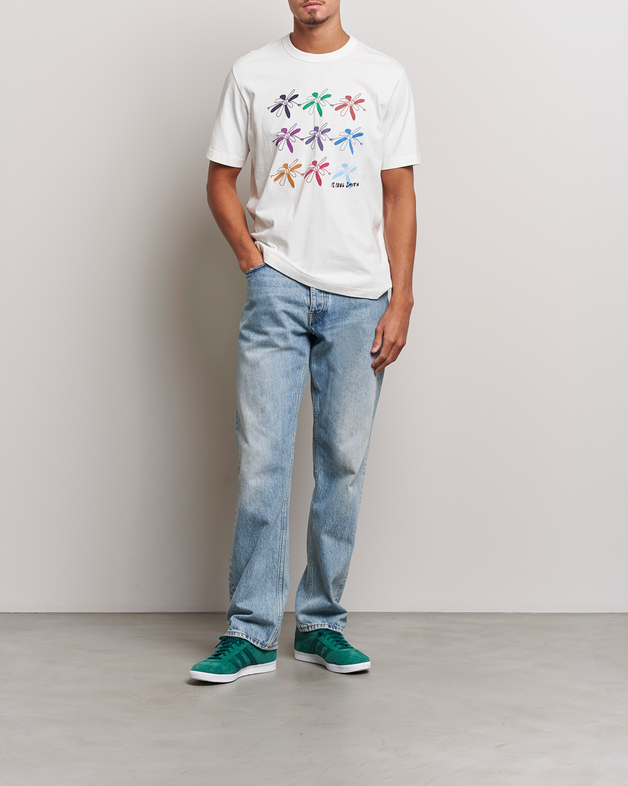 Herre | T-Shirts | PS Paul Smith | Flower Grid Crew Neck T-Shirt White