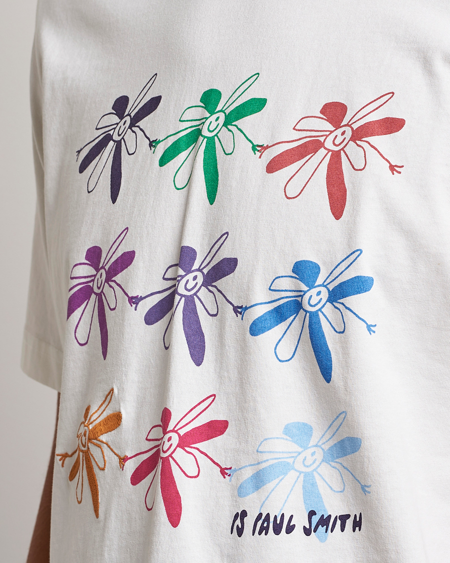 Herre | T-Shirts | PS Paul Smith | Flower Grid Crew Neck T-Shirt White