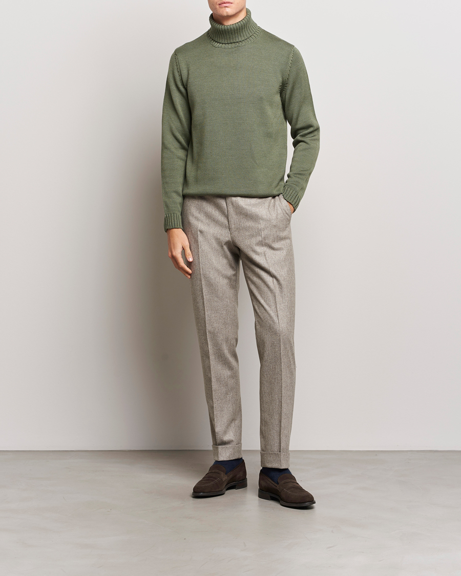 Herre | Trøjer | Zanone | Virgin Merino Wool Rollneck Olive