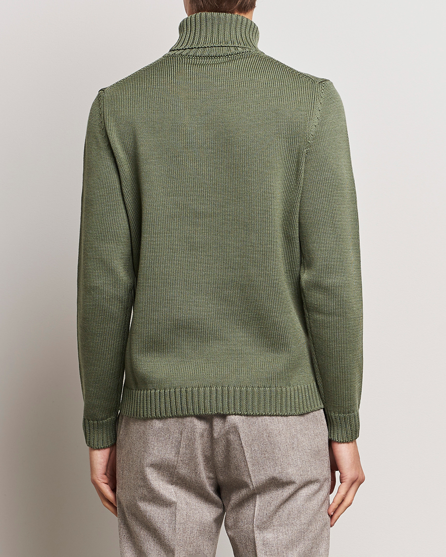 Herre | Trøjer | Zanone | Virgin Merino Wool Rollneck Olive