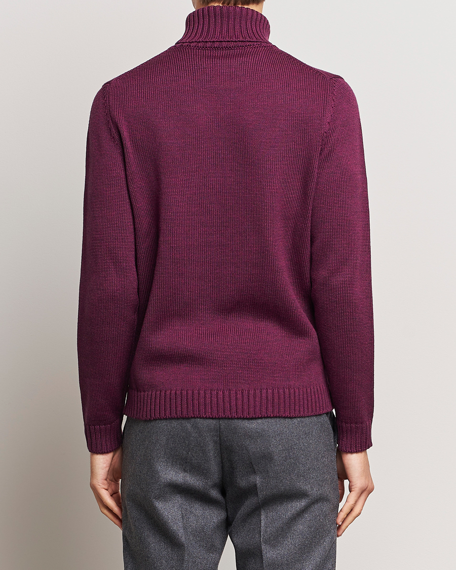 Herre | Trøjer | Zanone | Virgin Merino Wool Rollneck Burgundy