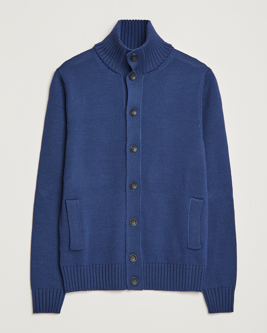 Herre | Trøjer | Zanone | Virgin Merino Wool Chioto Cardigan Royal Blue