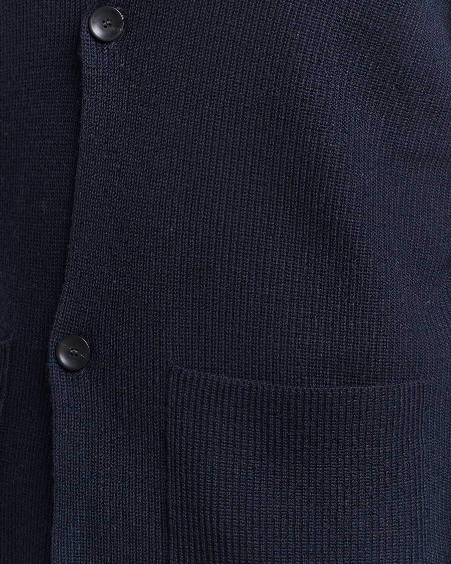 Herre | Trøjer | Zanone | Merino Wool Cardigan Jacket Navy