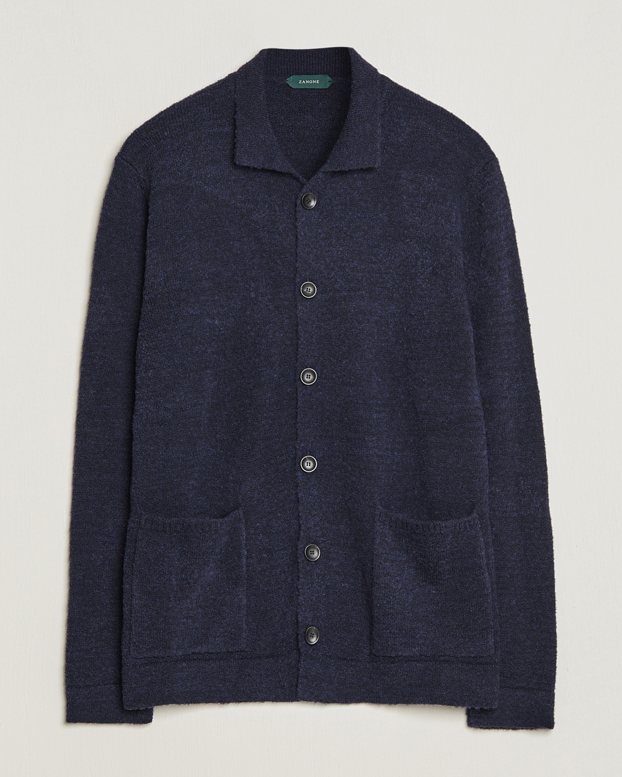 Herre | Trøjer | Zanone | Boucle Wool Chore Jacket Navy