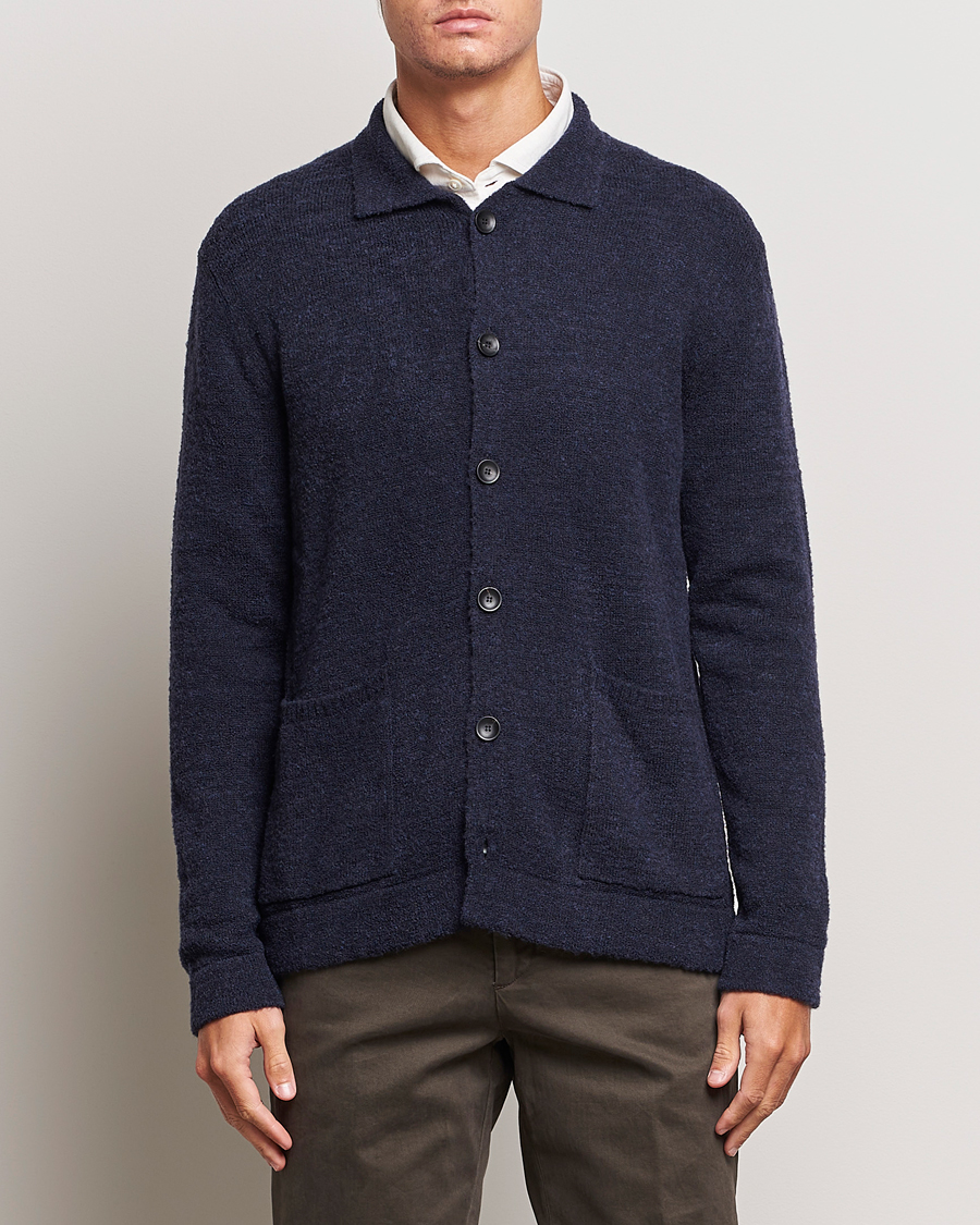 Herre | Trøjer | Zanone | Boucle Wool Chore Jacket Navy