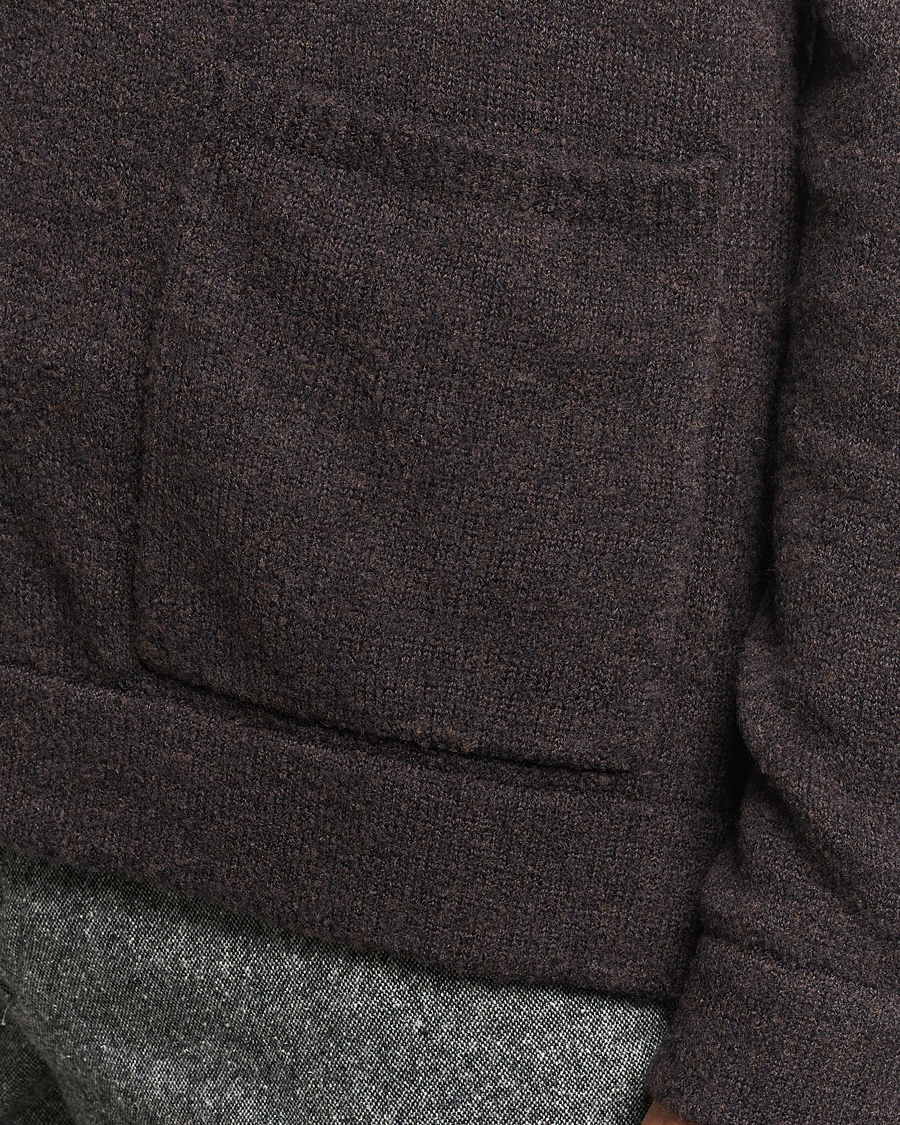 Herre | Trøjer | Zanone | Boucle Wool Chore Jacket Dark Brown