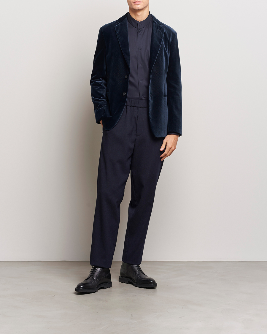 Herre | Blazere & jakker | Giorgio Armani | Velvet Micro Blazer Navy