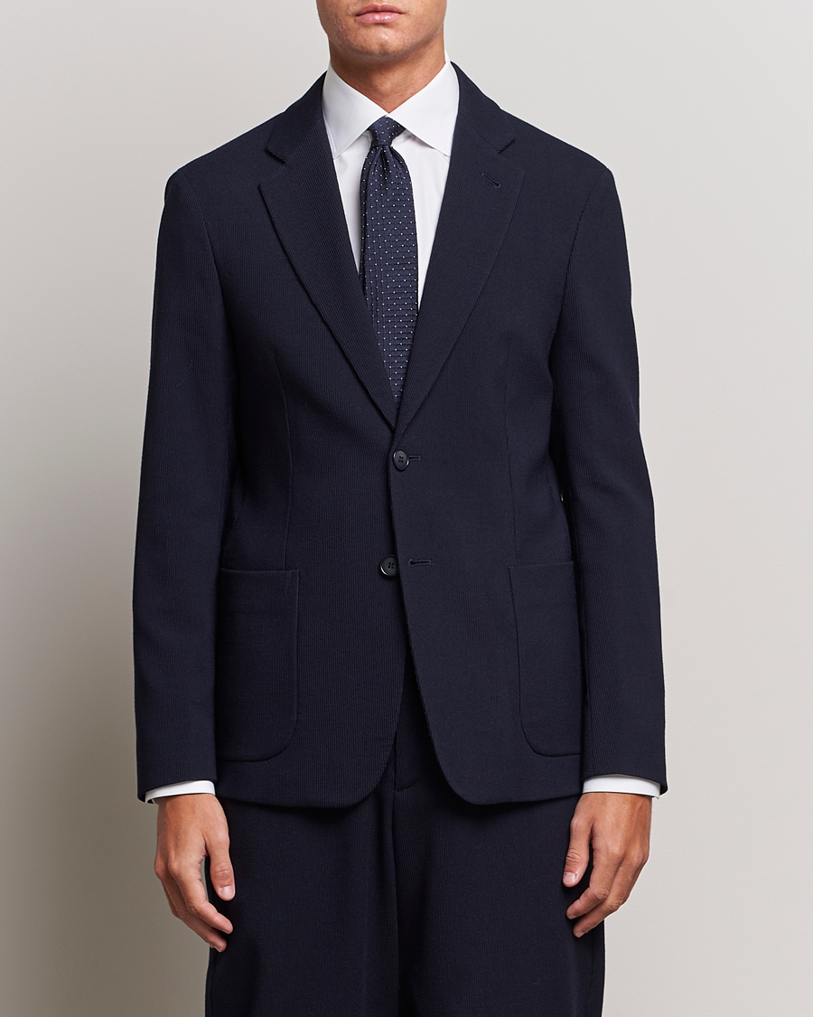 Herre | Blazere & jakker | Giorgio Armani | Wool Stretch Blazer Navy