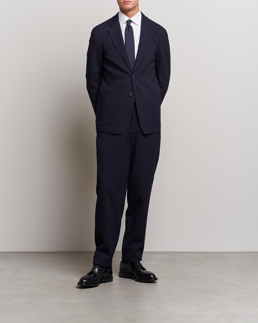 Herre | Bukser | Giorgio Armani | Wool Stretch Trousers Navy