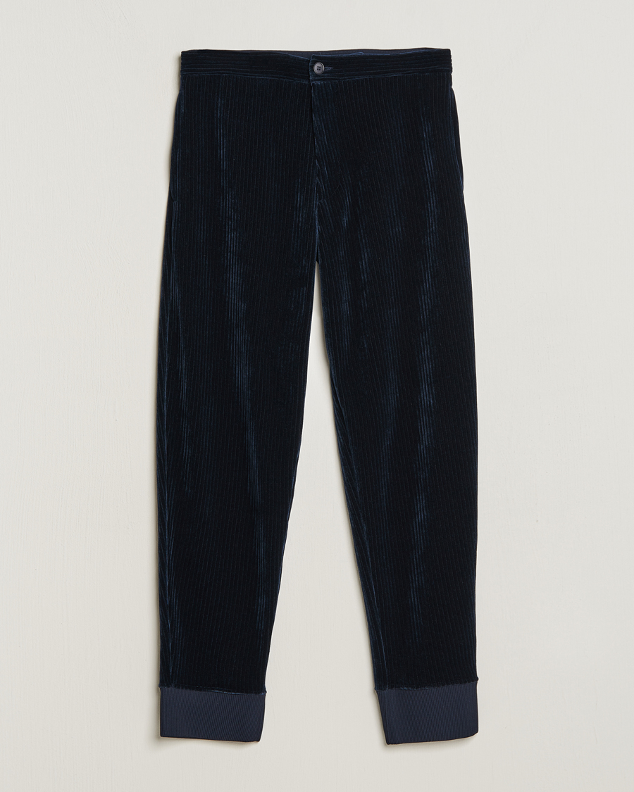 Herre | Bukser | Giorgio Armani | Jersey Corduroy Pants Navy