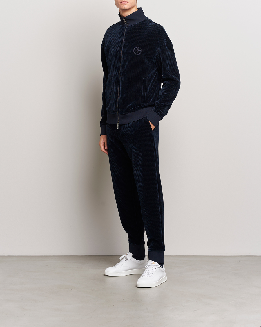 Herre | Bukser | Giorgio Armani | Jersey Corduroy Pants Navy