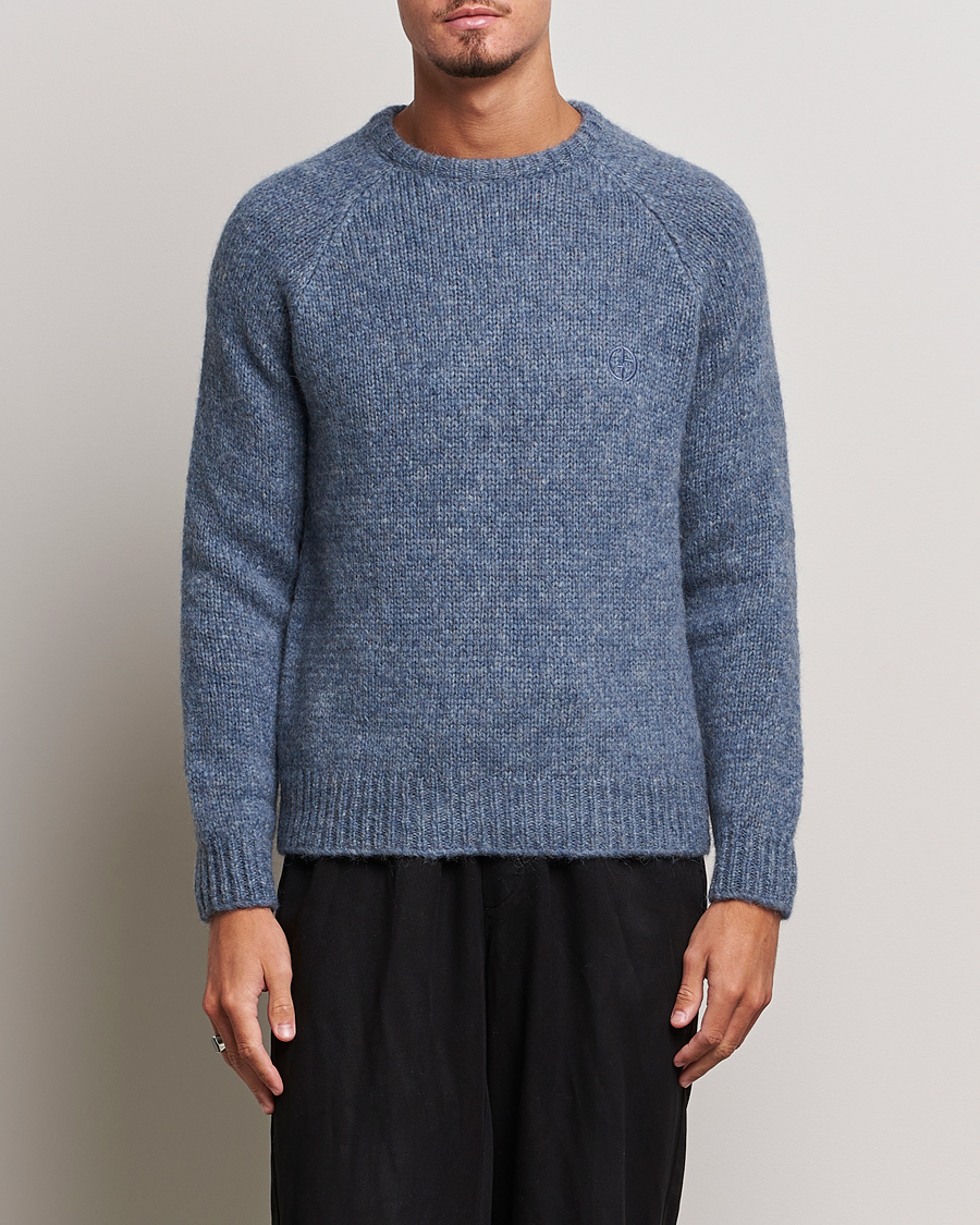 Herre | Pullovers med rund hals | Giorgio Armani | Alpaca Wool Sweater Light Blue