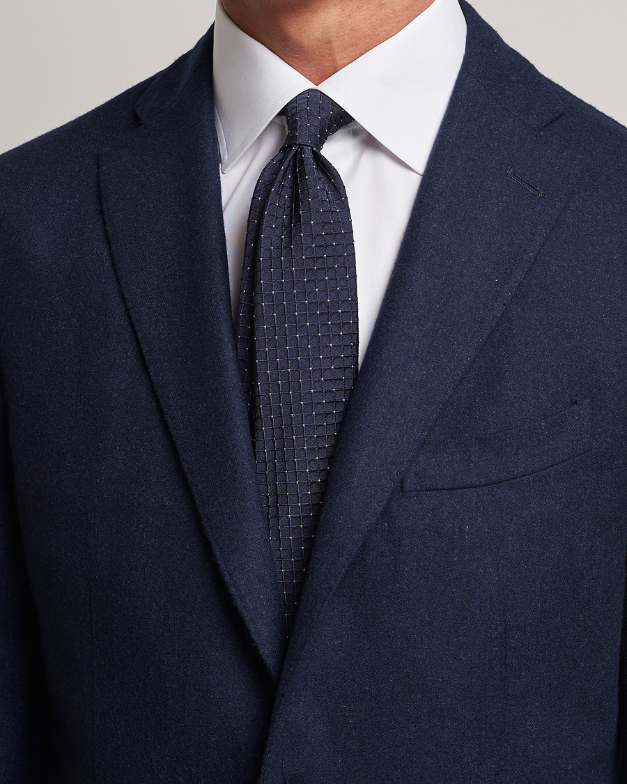 Herre | Giorgio Armani Jacquard Dot Silk Tie Navy | Giorgio Armani | Jacquard Dot Silk Tie Navy