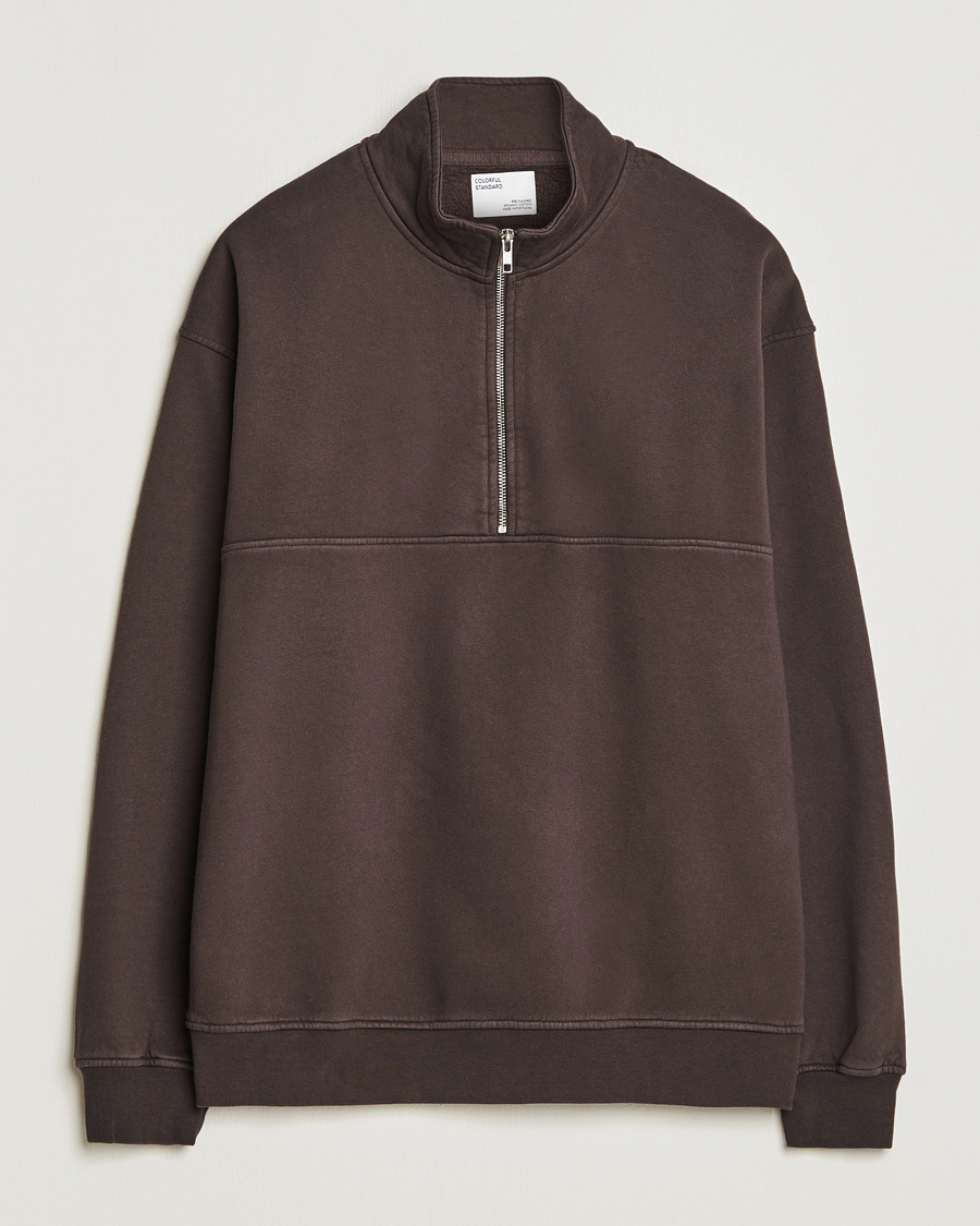 Herre | Trøjer | Colorful Standard | Classic Organic Half-Zip Coffee Brown