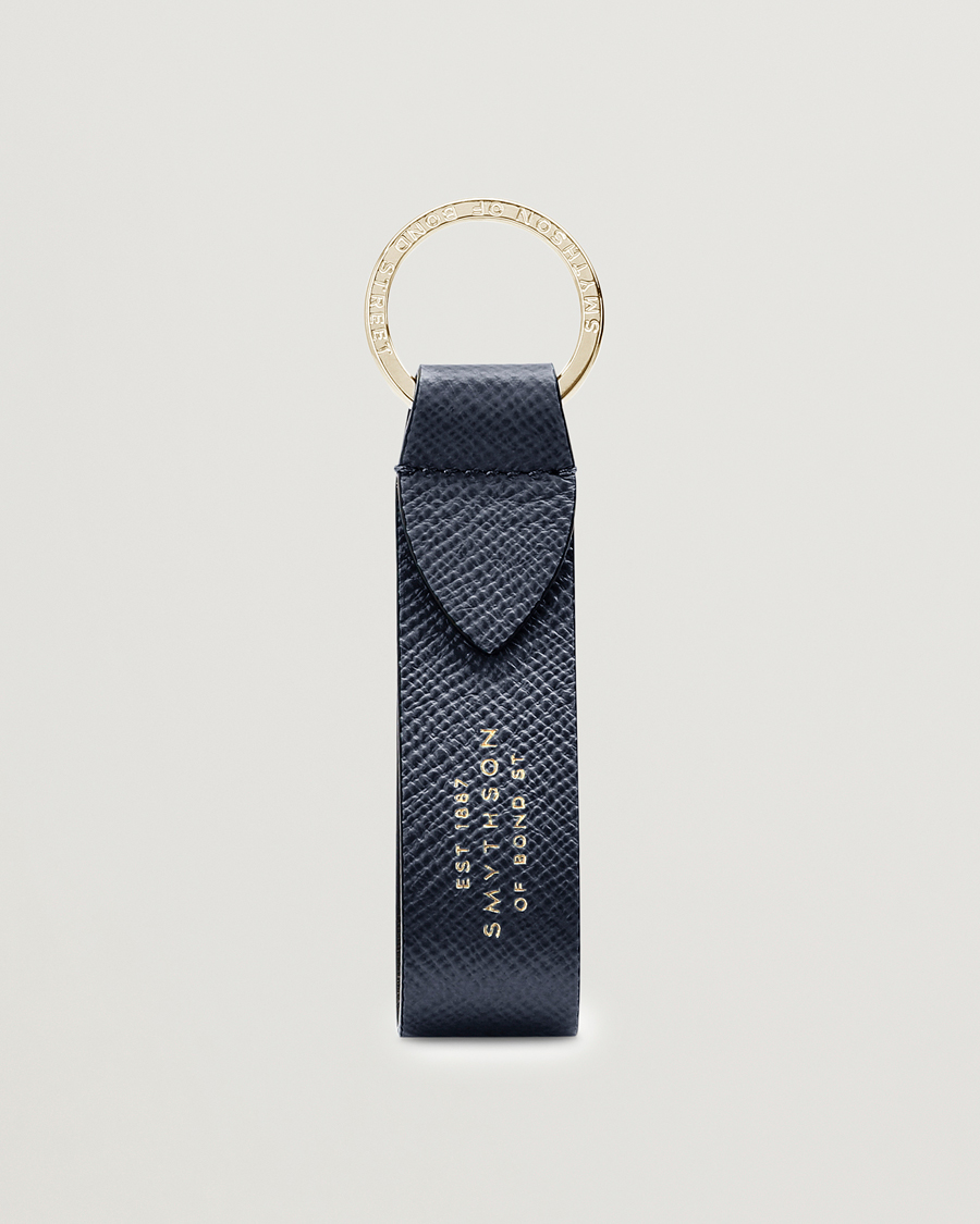 Herre | Nøgleringe | Smythson | Panama Leather Keyring Navy