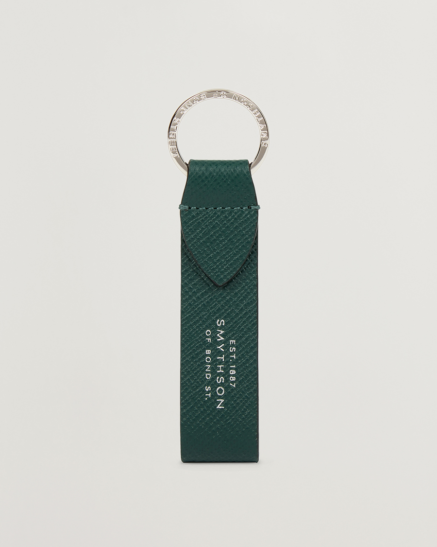 Herre | Nøgleringe | Smythson | Panama Leather Keyring Forest Green
