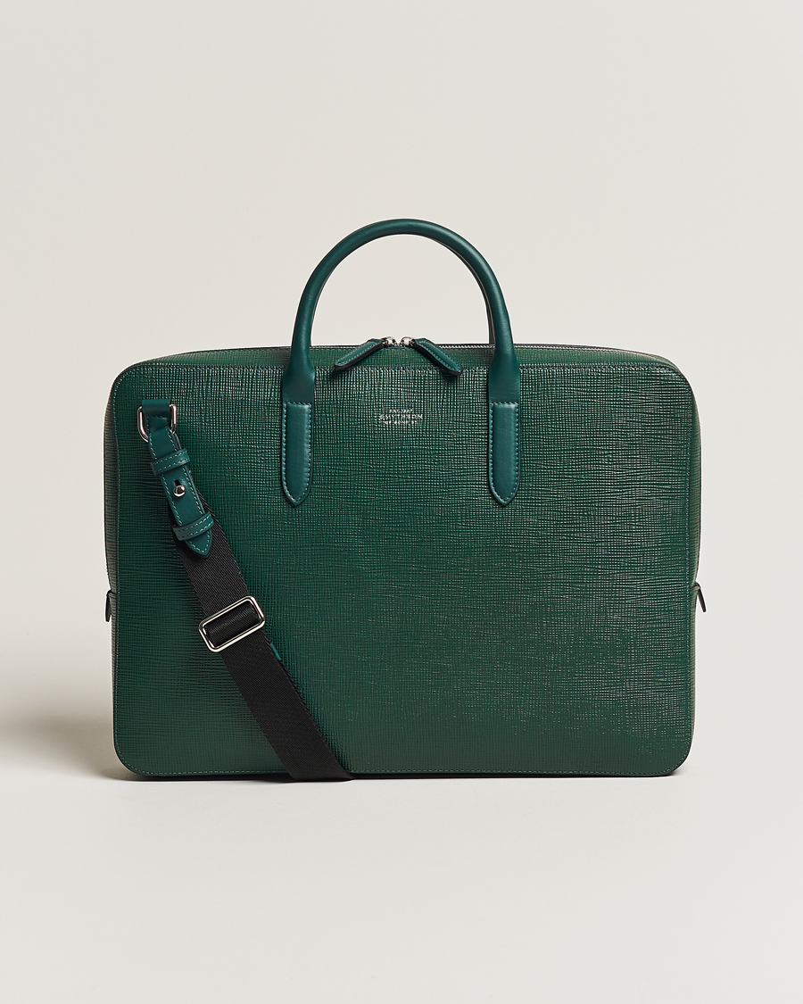 Herre | Smythson Panama Lightweight Briefcase Forest Green | Smythson | Panama Lightweight Briefcase Forest Green