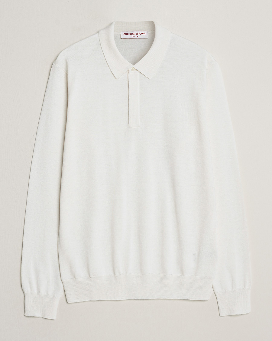 Herre | Trøjer | Orlebar Brown | Ebro OB Stripe Polo White Sand