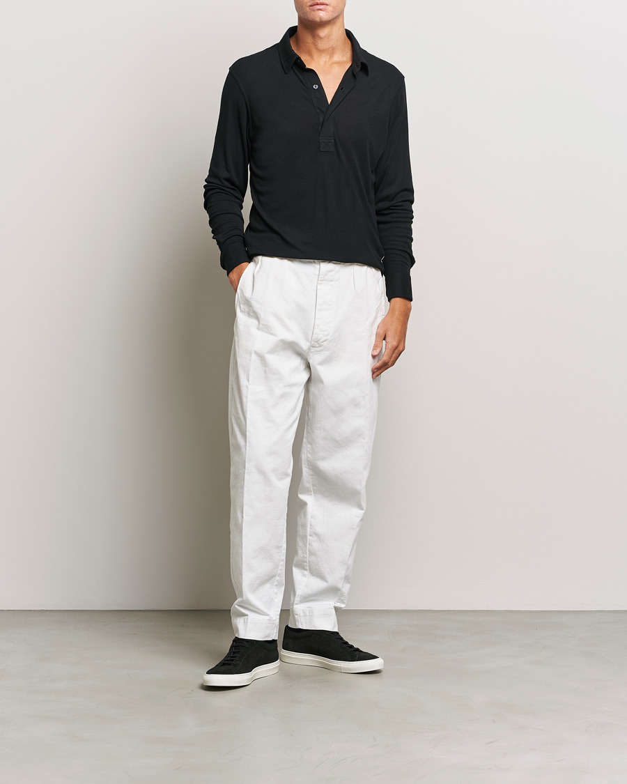 Herre | Trøjer | Orlebar Brown | Sebastian Long Sleeve Cashmere Polo Black