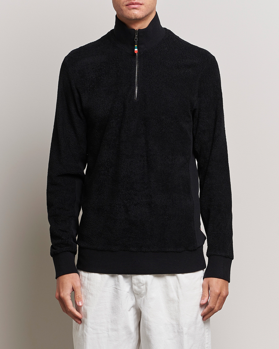 Herre | Trøjer | Orlebar Brown | Isar Mix Texture Half-Zip Black