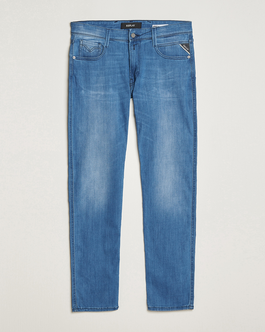 Herre | Replay | Replay | Anbass Powerstretch Jeans Dark Blue