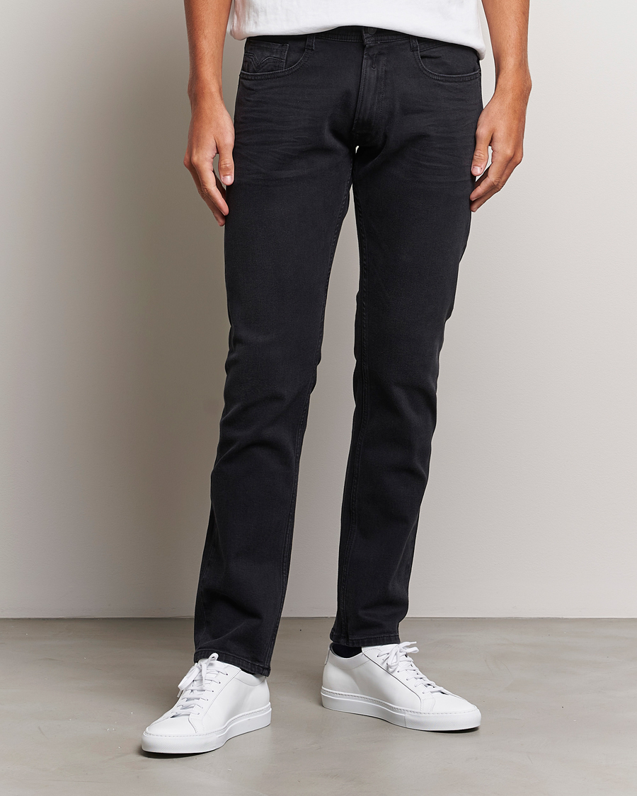 Herre | Grå jeans | Replay | Rocco Tapered Stretch Jeans Washed Black