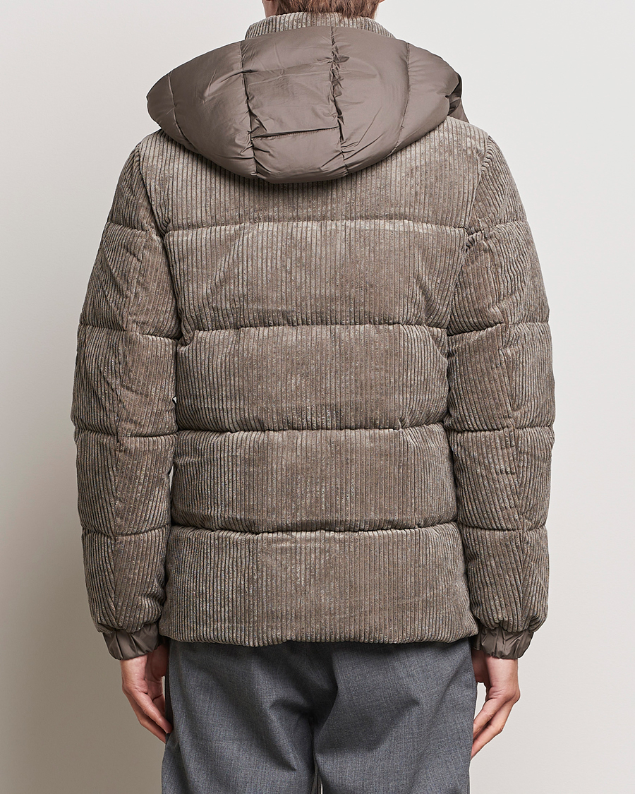 Herre | Jakker | Save The Duck | Albus Cord Padded Puffer Jacket Mud Grey