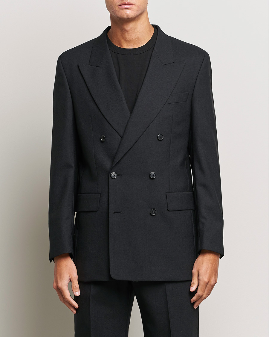 Herre | Habitjakker | Sunflower | Double Breasted Wool Blazer Black