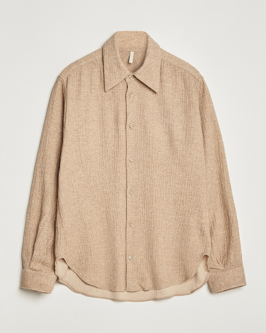 Herre | Skjorter | Sunflower | Please Light Wool Shirt Beige