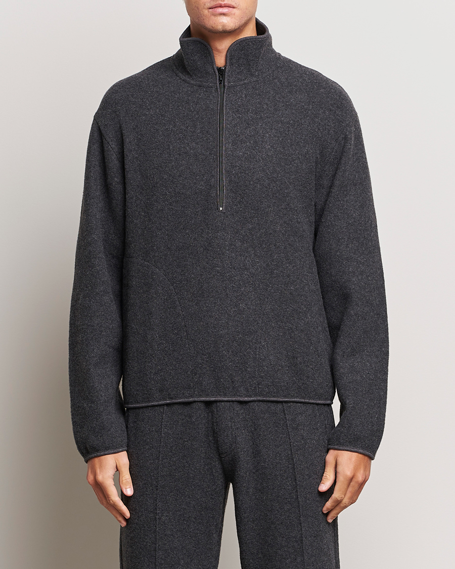 Herre | Trøjer | Sunflower | Wool Jersey Half Zip Antracite