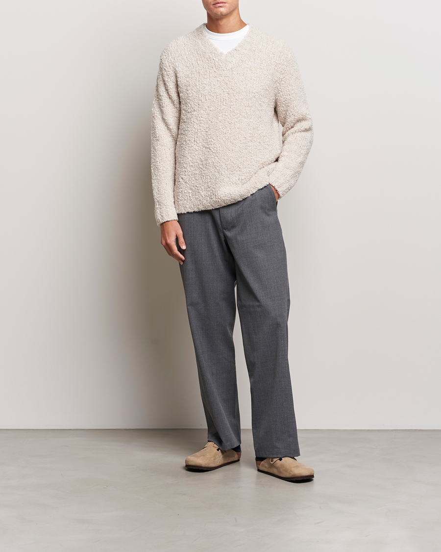 Herre | Trøjer | Sunflower | Aske Boucle Sweater Off White