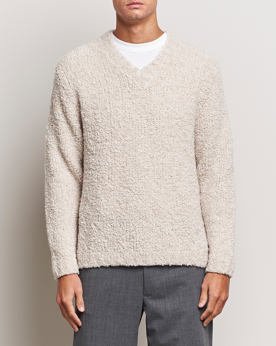 Herre | Trøjer | Sunflower | Aske Boucle Sweater Off White