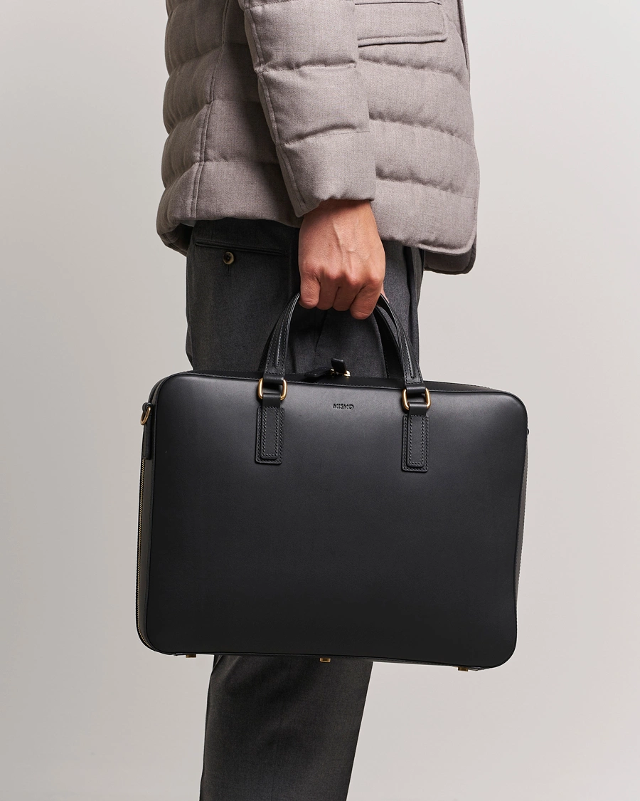 Herre | Tilbehør | Mismo | Morris Full Grain Leather Briefcase Black