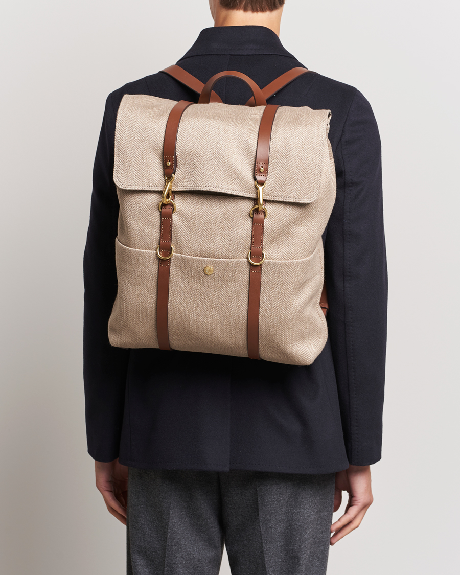 Herre |  | Mismo | M/S Backpack  Grand Herringbone/Cuoio