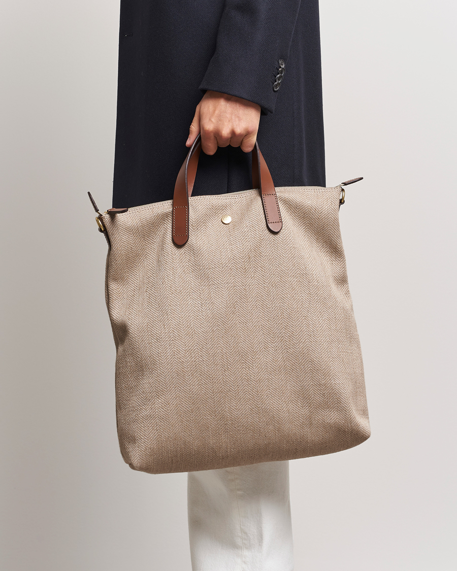 Herre | Mismo M/S Shopper Grand Herringbone/Cuoio | Mismo | M/S Shopper Grand Herringbone/Cuoio