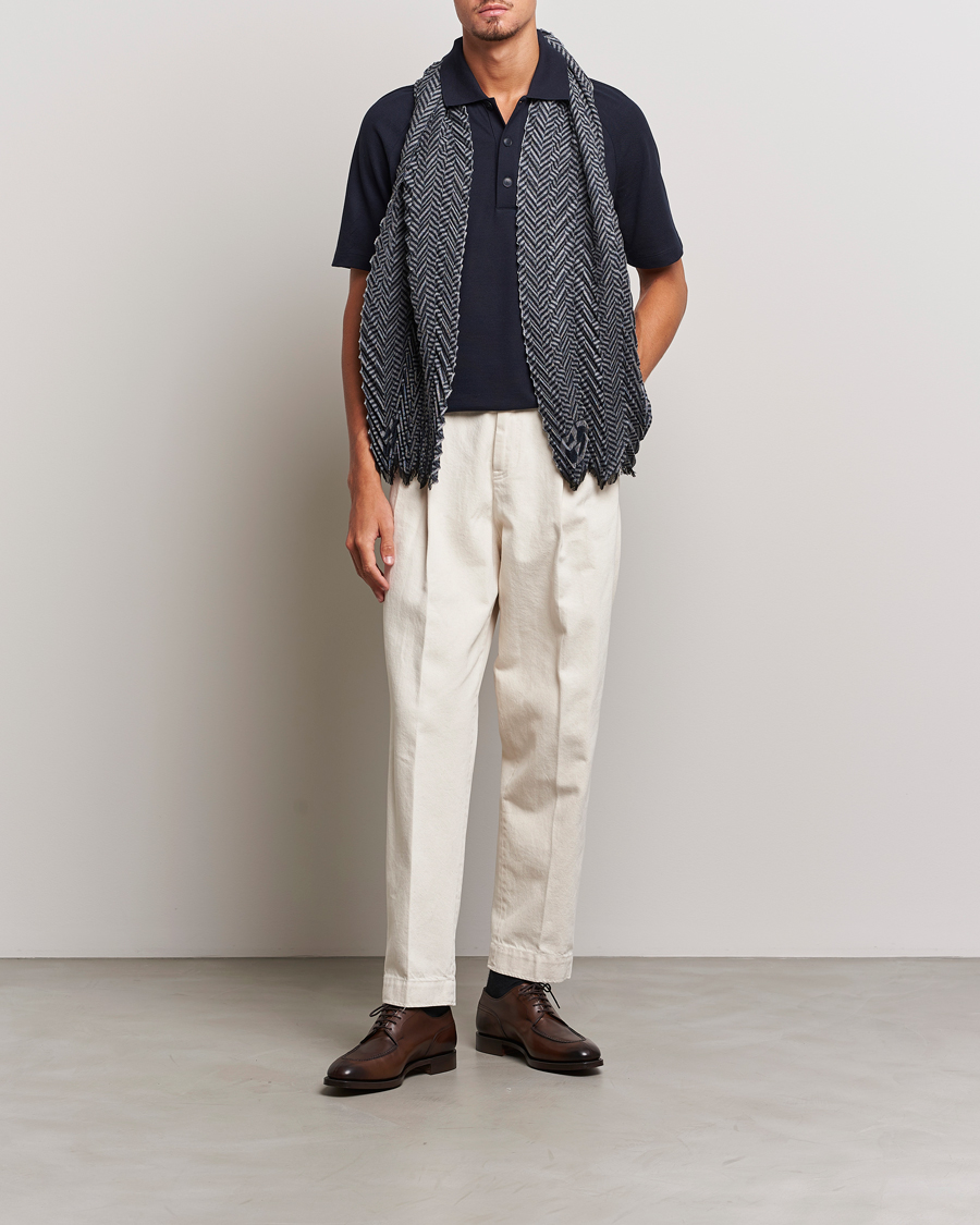 Herre | Polotrøjer | Giorgio Armani | Cotton/Cashmere Raglan Sleeve Polo Navy