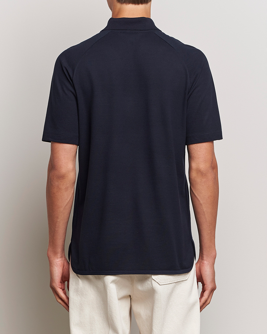 Herre | Polotrøjer | Giorgio Armani | Cotton/Cashmere Raglan Sleeve Polo Navy