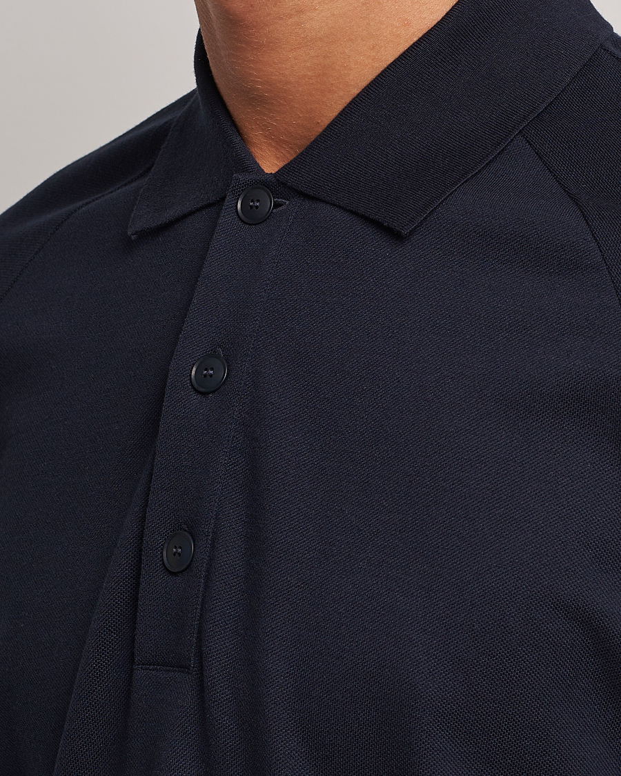 Herre | Polotrøjer | Giorgio Armani | Cotton/Cashmere Raglan Sleeve Polo Navy