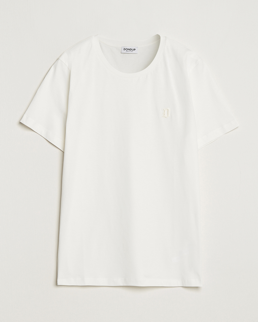 Herre |  | Dondup | Logo Crew Neck T-Shirt Off White