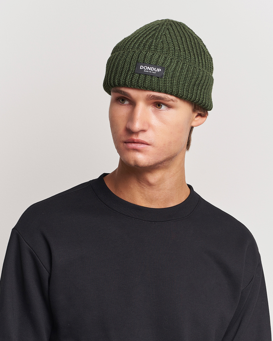 Herre | Dondup Ribbed Beanie Olive Green | Dondup | Ribbed Beanie Olive Green
