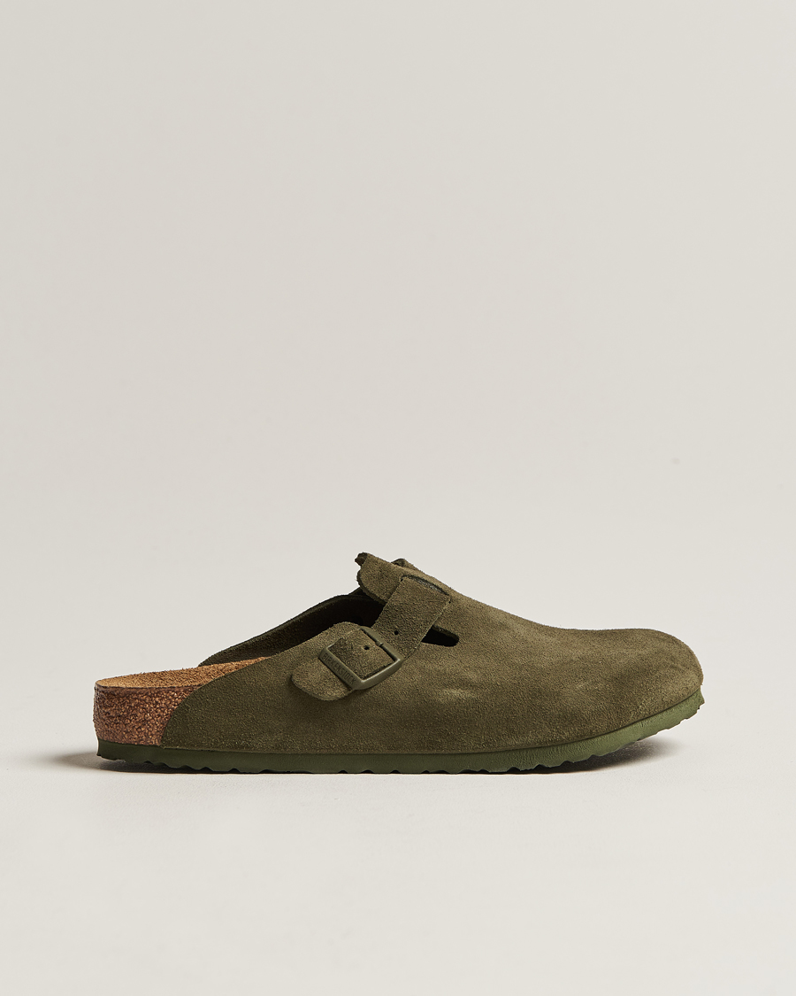 Herre | BIRKENSTOCK Boston Classic Footbed Thyme Green Suede | BIRKENSTOCK | Boston Classic Footbed Thyme Green Suede