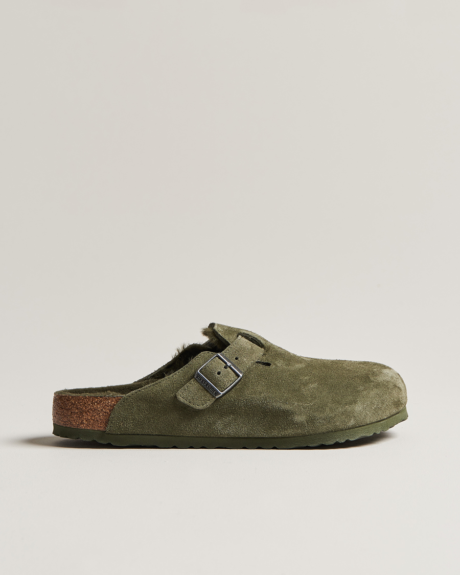 Herre | BIRKENSTOCK Boston Shearling Thyme Suede | BIRKENSTOCK | Boston Shearling Thyme Suede
