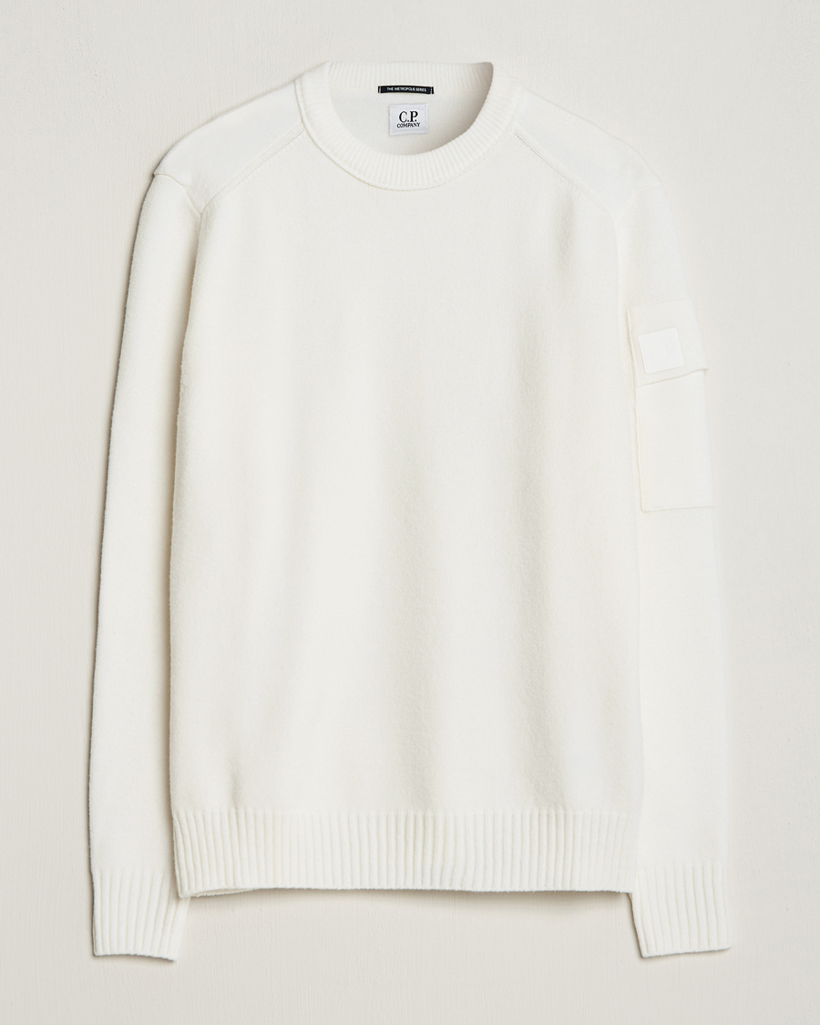 Herre | Trøjer | C.P. Company | Metropolis Knitted Wool Crew Neck White