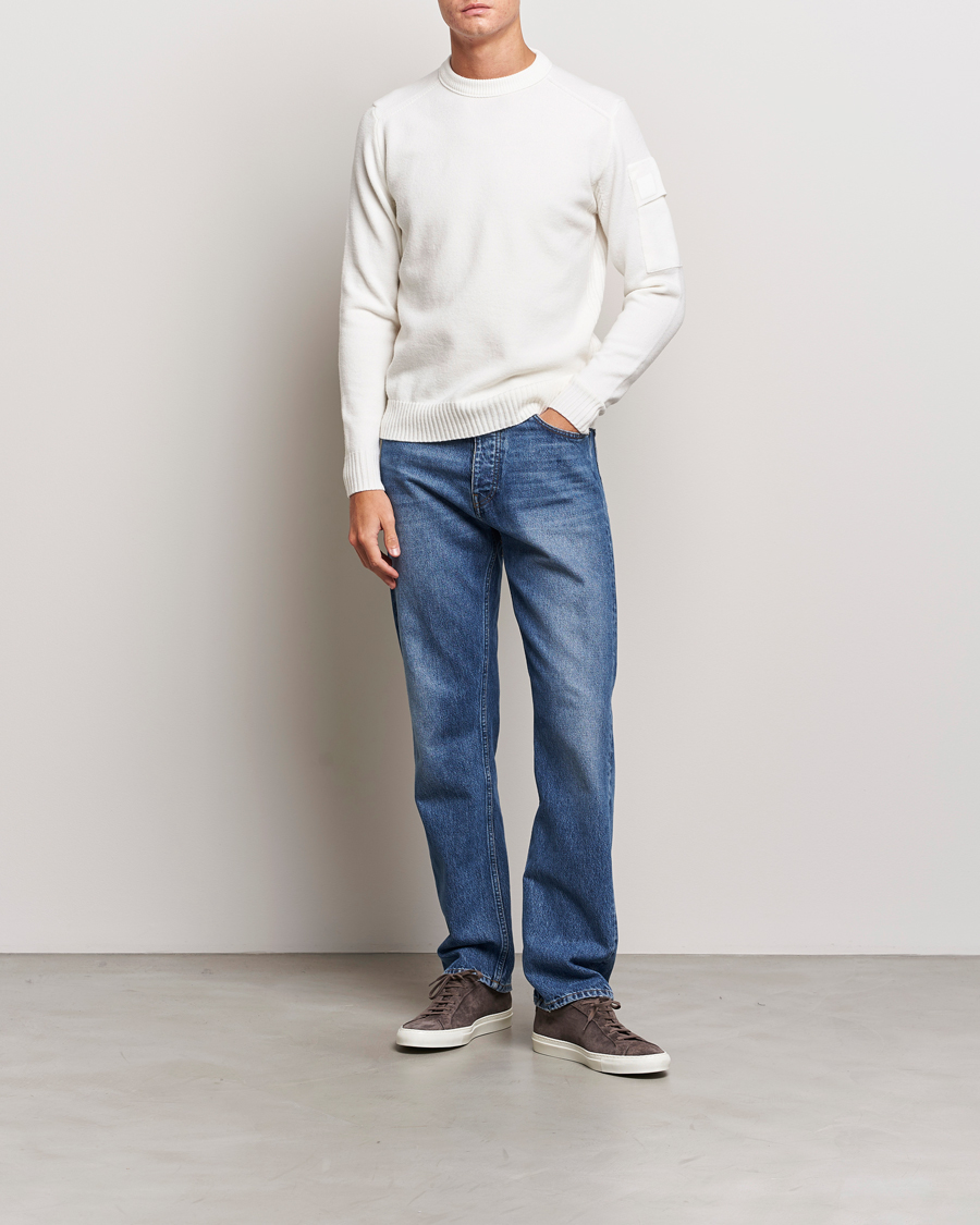 Herre | Trøjer | C.P. Company | Metropolis Knitted Wool Crew Neck White