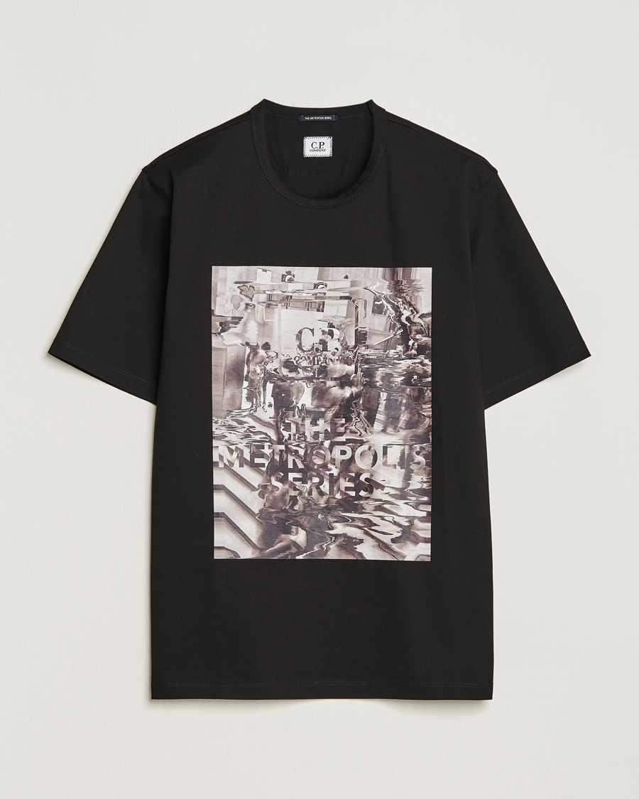 Herre | Sorte t-shirts | C.P. Company | Metropolis Mercerized Jersey Logo T-Shirts Black