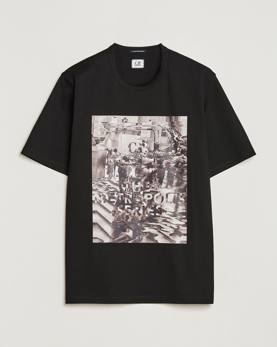 Herre | T-Shirts | C.P. Company | Metropolis Mercerized Jersey Logo T-Shirts Black