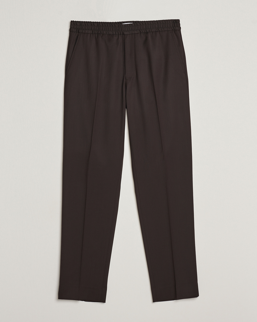 Herre | Bukser | Filippa K | Relaxed Terry Wool Trousers Dark Brown