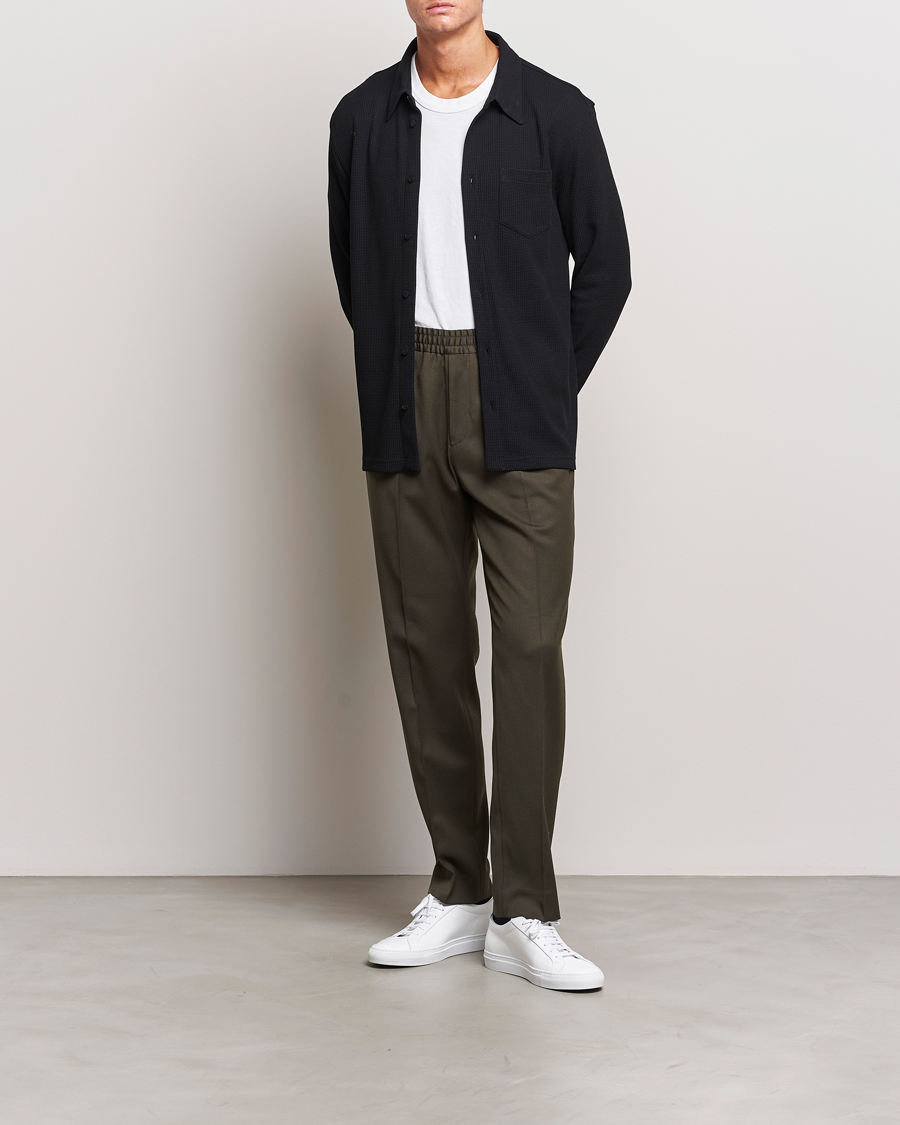 Filippa K Relaxed Terry Wool Trousers Forest - CareOfCarl.dk