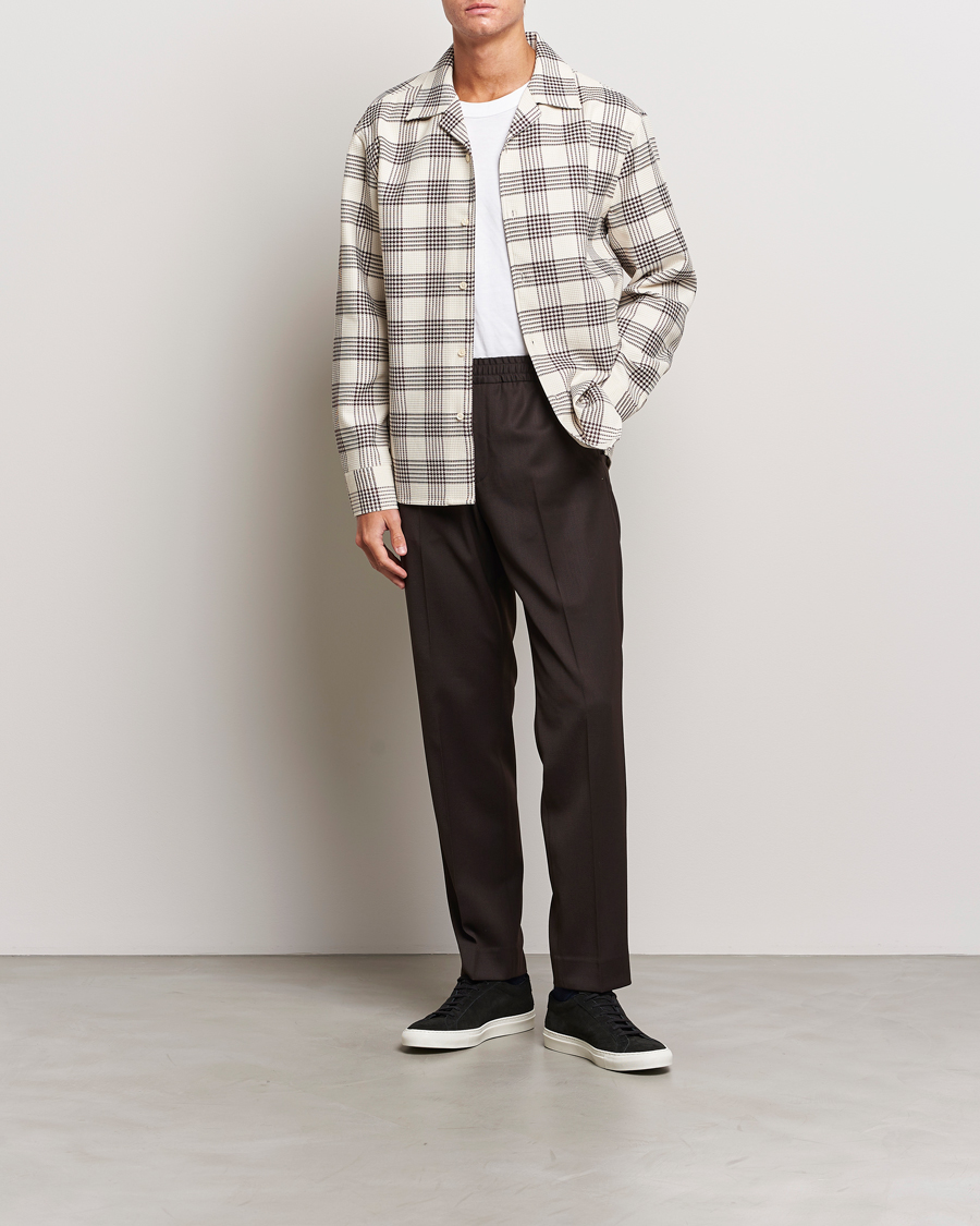 Herre | Skjorter | Filippa K | Waffle Checked Resort Shirt Dark Chocolate/White